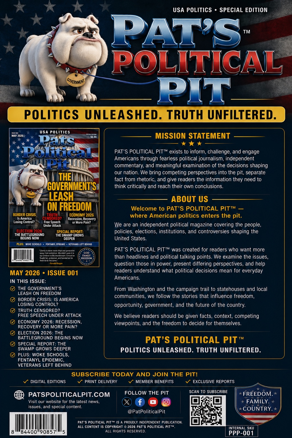 PAT'S POLITICAL PIT brand page